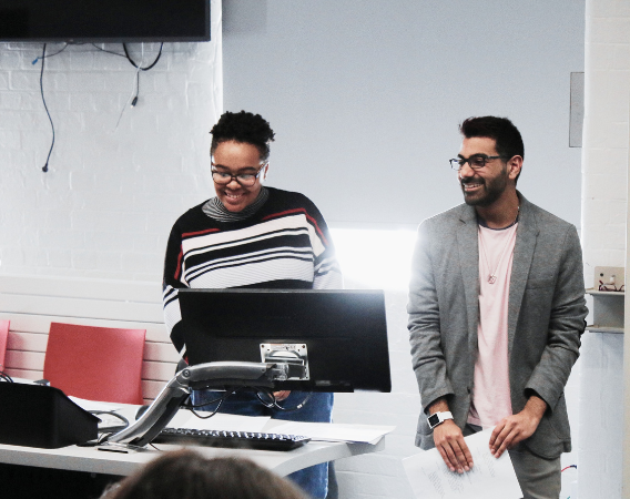 Photograph of student at nightclub event