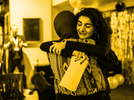 Photograph of students smiling